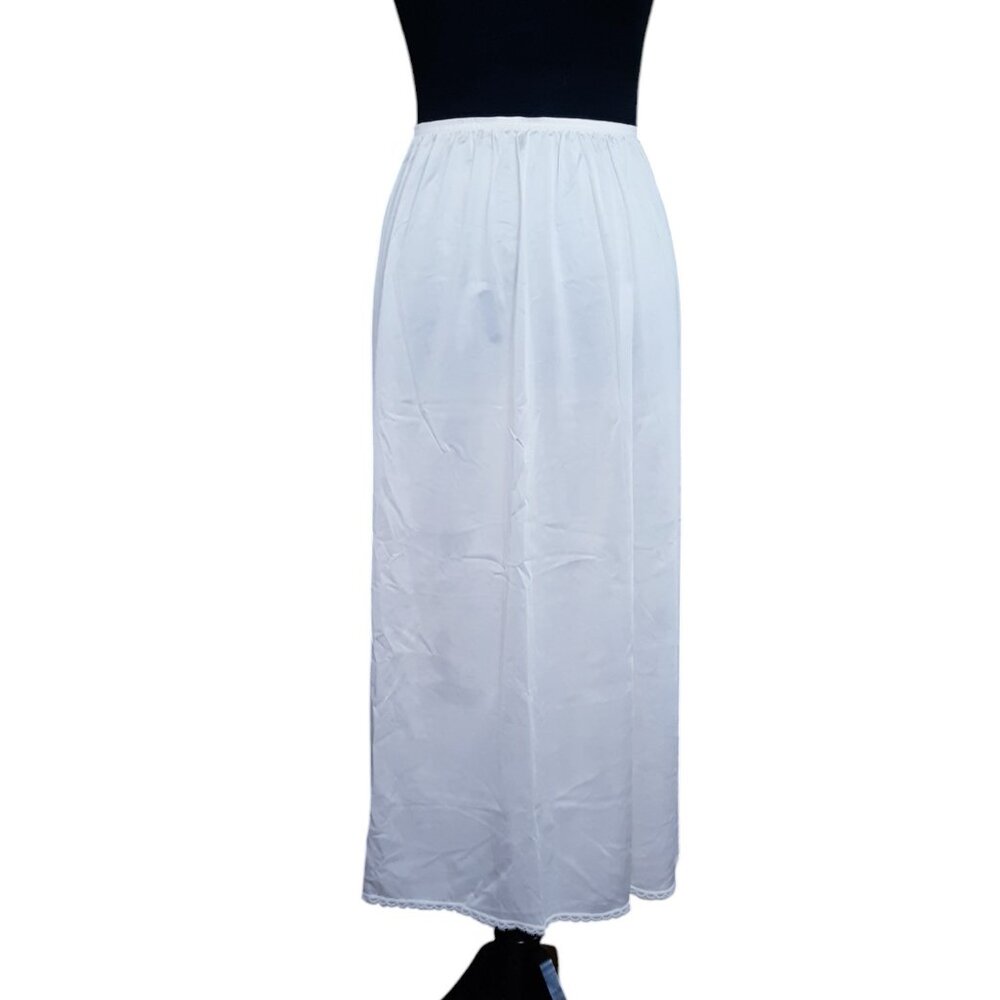 Vanity Fair Vintage 80s Silky Long Maxi Slip Lace